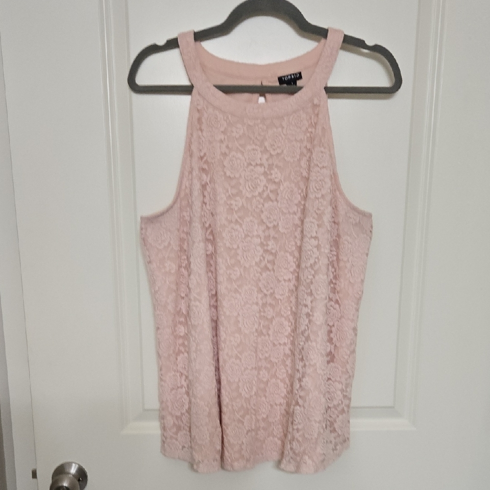 Torrid Blush Lace Tank Top